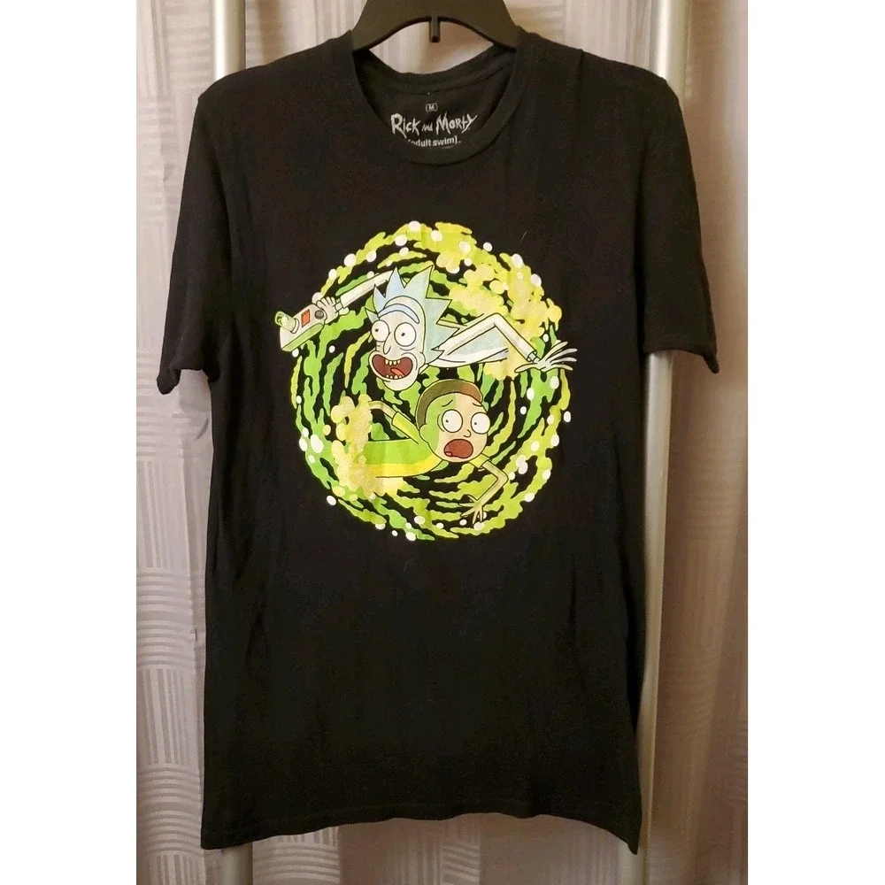 Adult Swim‎ Rick And Morty Cartoon Promo Black T Shirt Men's Size M